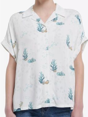 Disney Pixar Finding Nemo Dolman Woven Top Blue & Orange Large